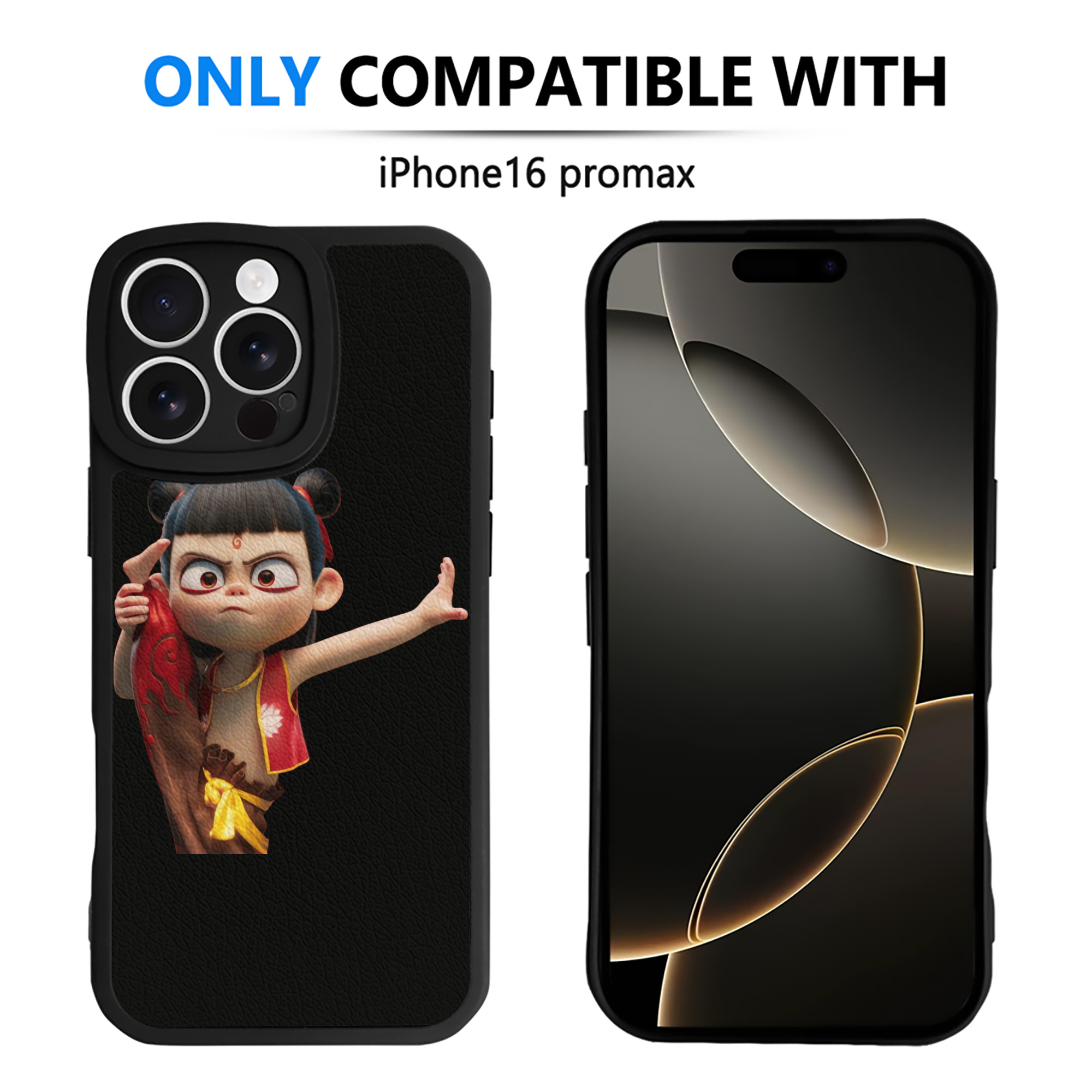 （画像用） Ne Zha 2 ナタ 魔童の大暴れ 【iPhone 16シリーズ対応】シリコンスマホケース（レザー調） 材質：シリコン